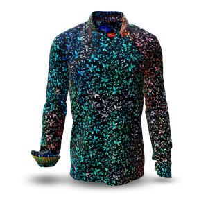 FLOREL NOIR - dark shirt with floral patterns - GERMENS