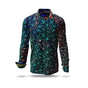 FLOREL NOIR - dark shirt with floral patterns - GERMENS