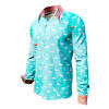 FLAMINGO HOTEL 2 - Turquoise shirt with coloured back graphic - GERMENS