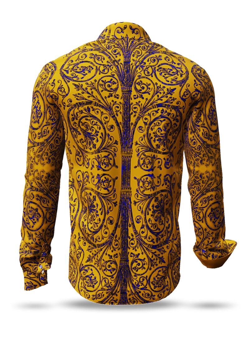 PORTE NOTRE DAME PARIS JAUNE - gelbes Hemd mit blauen...