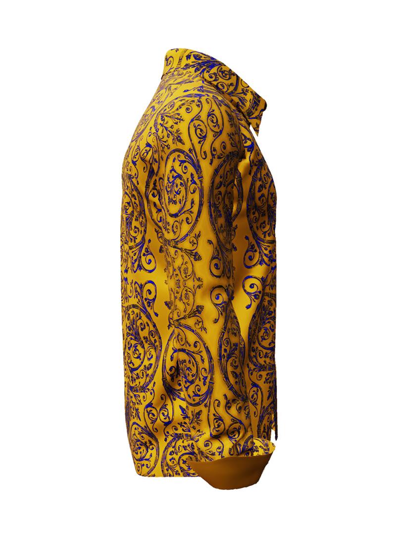 PORTE NOTRE DAME PARIS JAUNE - Yellow shirt with blue ornaments - GERMENS