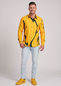 Entdecke bunte Hemden Herren LEBENSADER SANDDORN - 100 %...