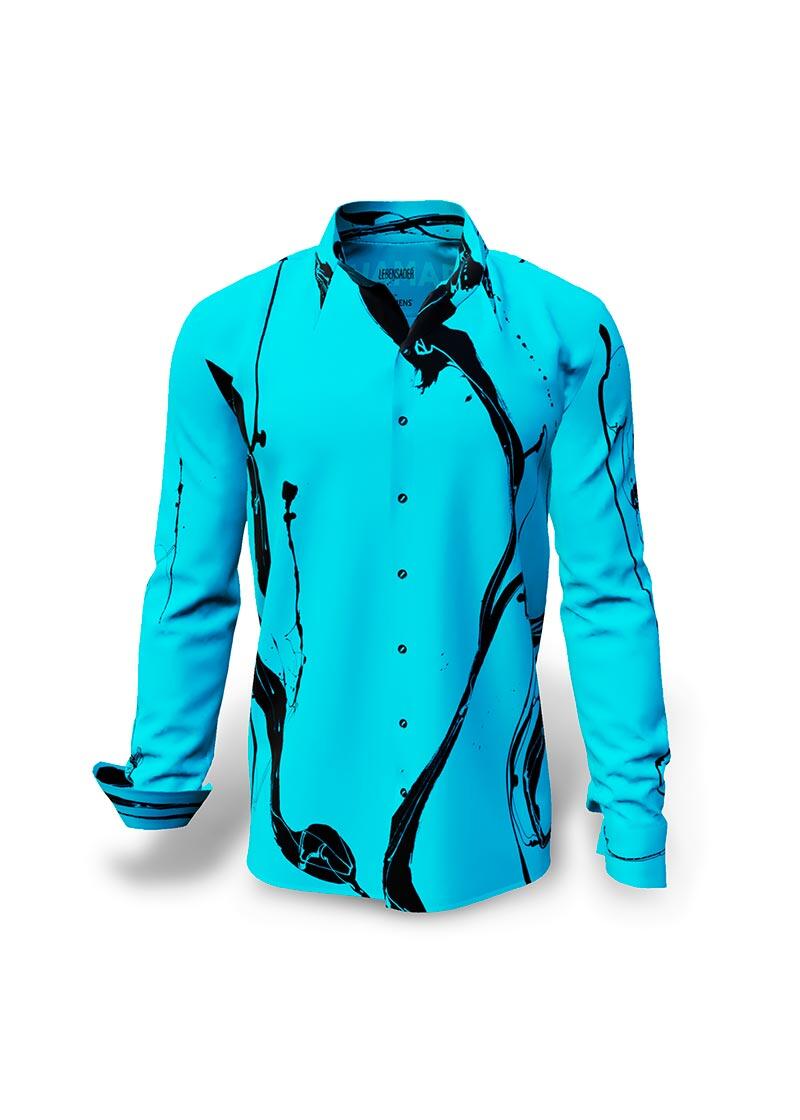 LEBENSADER AQUAMARIN - Light blue black shirt - GERMENS