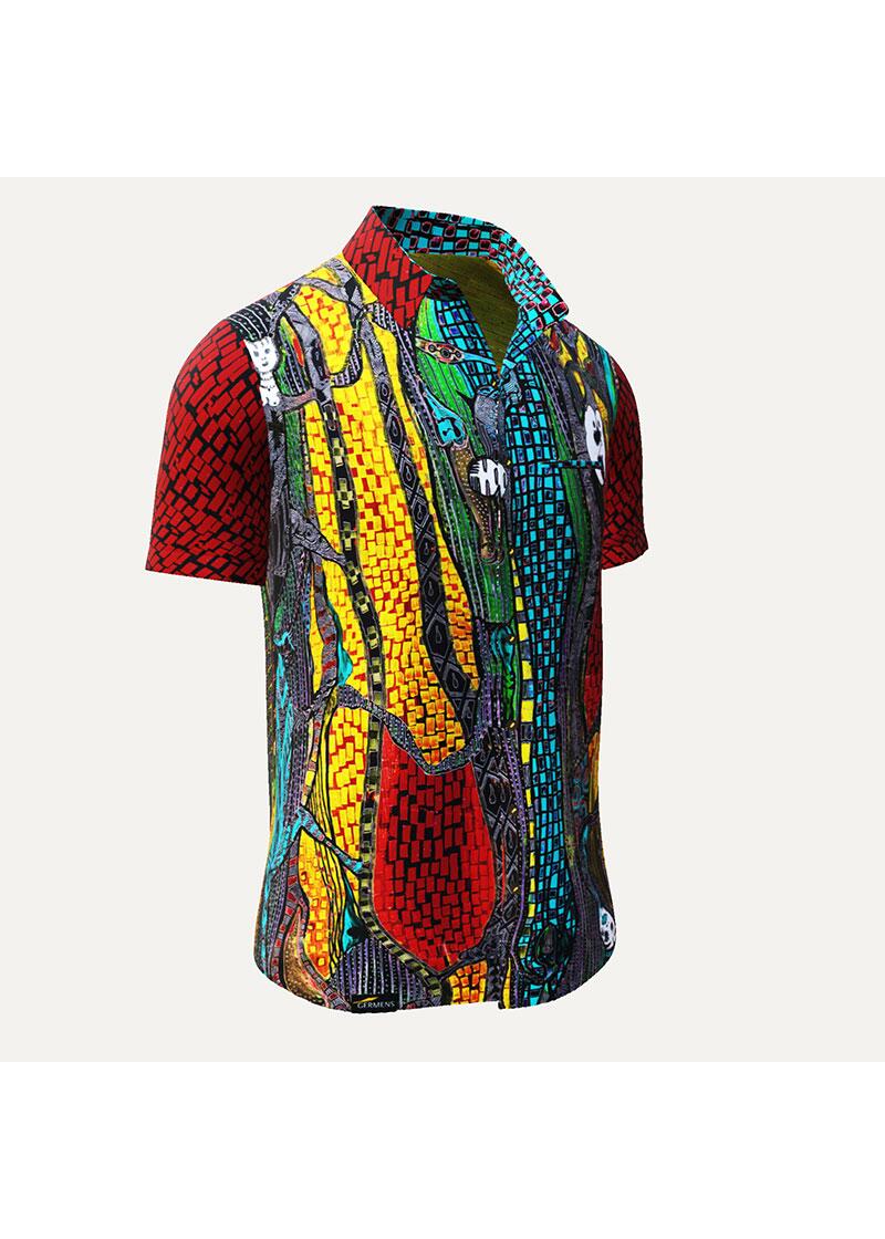 JIMIMBI SOUL - Short sleeve shirt in warm colors - GERMENS