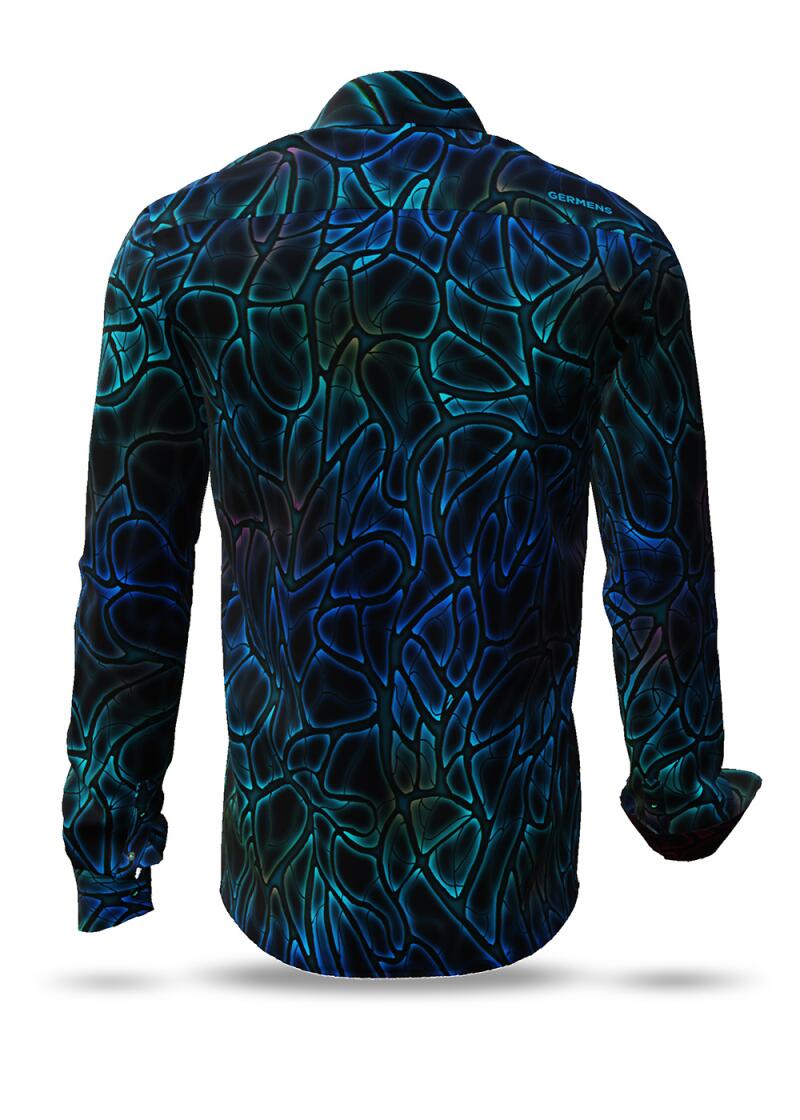 NETWORK MIRAKEL - Black shirt with blue black structure -...