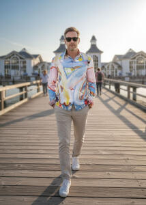 PETER PIRATES MOSAIC PIEK Hemden Herren - 100 % Baumwolle...