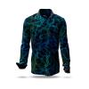 NETWORK MIRAKEL - Black shirt with blue black structure - GERMENS