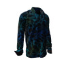 NETWORK MIRAKEL - Black shirt with blue black structure - GERMENS