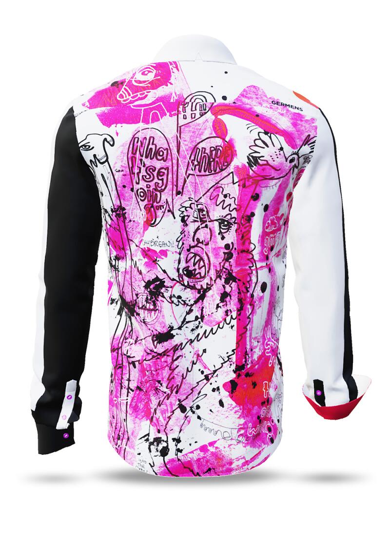 THE MONSTER AND THE FRAGILE BOY - pink casual shirt -...