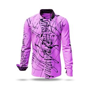 Entdecke bunte Hemden Herren DENADA PINK - 100 % BW