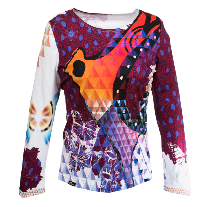 BUTTERFLY PIPERS - Buntes Damen Langarm TShirt - GERMENS
