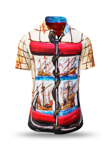 Sommerhemd Herren NAVES - 100 % Baumwolle - 10 Größen von XS - 6XL - außergewöhnliches Design - feinste Verarbeitung - Stoffe Made in Germany - limitiert und exklusiv