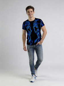 ausgefallene T-Shirts für Männer - BLUEZONE - 100 % Baumwolle - GERMENS artfashion - Größe 3XL