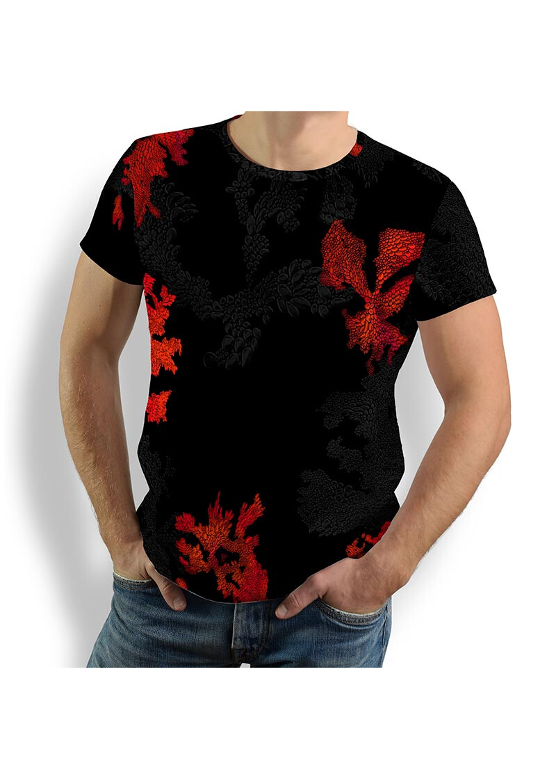 EMBER BLACK - Herren TShirt Rundhals - 100 % Baumwolle - GERMENS