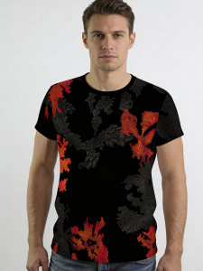 ausgefallene T-Shirts für Männer - EMBER BLACK - 100 % Baumwolle - GERMENS artfashion - Größe 4XL