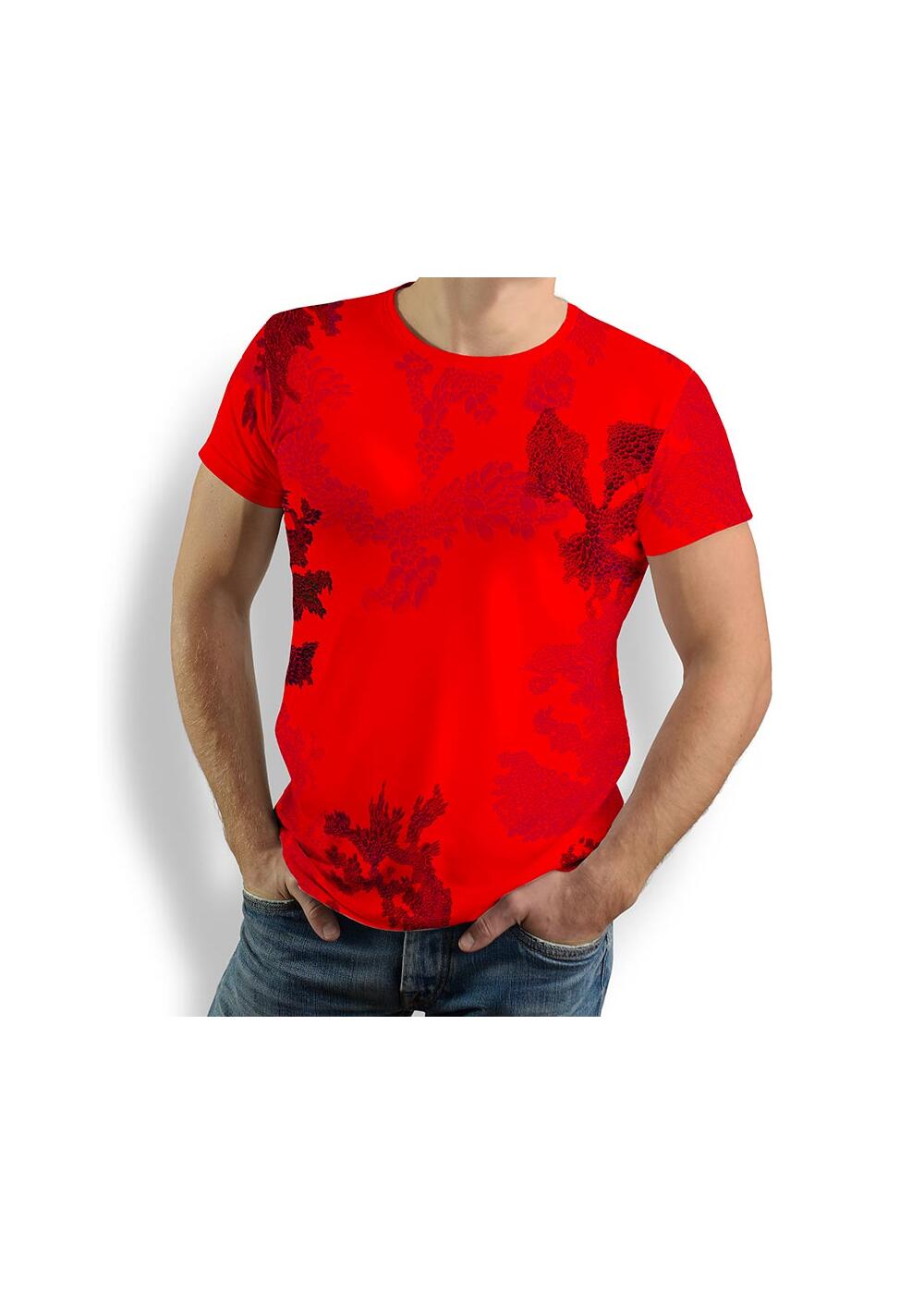 EMBER RED - Herren TShirt Rundhals - 100 % Baumwolle -...