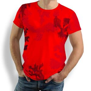 EMBER RED - Herren TShirt Rundhals - 100 % Baumwolle -...