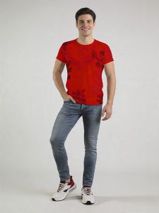 ausgefallene T-Shirts für Männer - EMBER RED - 100 % Baumwolle - GERMENS artfashion - Größe L