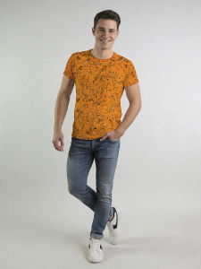 Unique T-shirts for men - GRAVUR ORANGE - 100% cotton -...