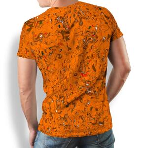 GRAVUR ORANGE - Herren TShirt Rundhals - 100 % Baumwolle...