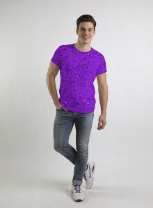 Unique T-shirts for men - GRAVUR LILAS - 100% cotton -...