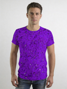 ausgefallene T-Shirts für Männer - GRAVUR LILAS - 100 % Baumwolle - GERMENS artfashion - Größe XXL