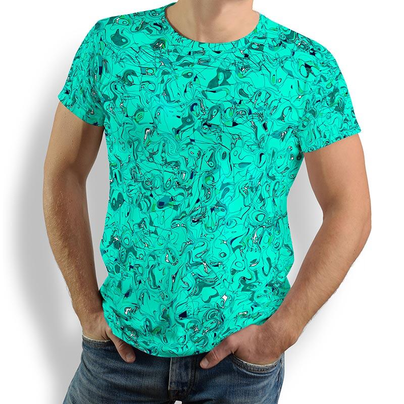 ausgefallene T-Shirts für Männer - GRAVUR MINT - 100 % Baumwolle - GERMENS artfashion - Größen S bis 5XL