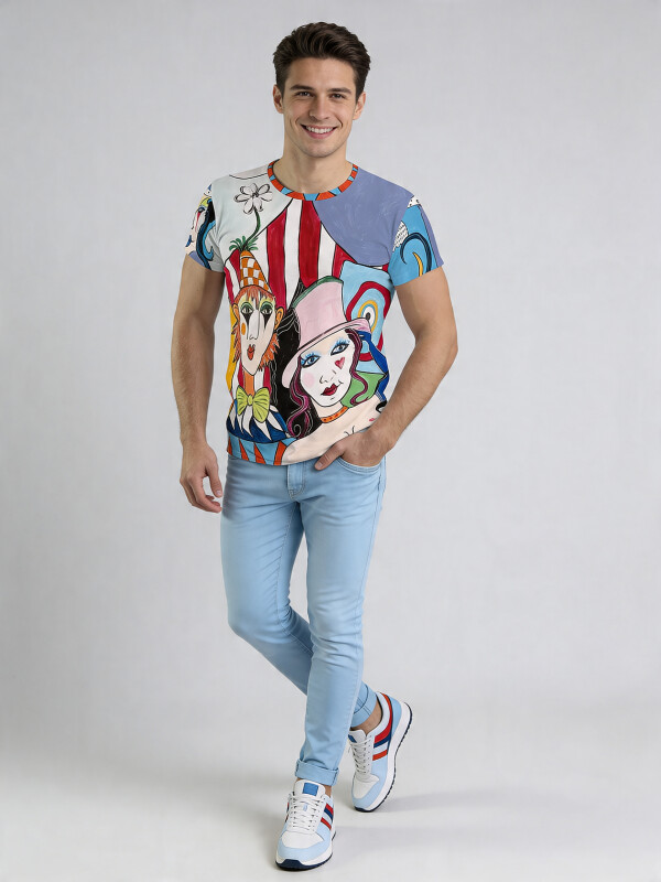 Unique T-shirts for men - ZIRKUSLEBEN - 100% cotton - GERMENS artfashion - Sizes S to 5XL