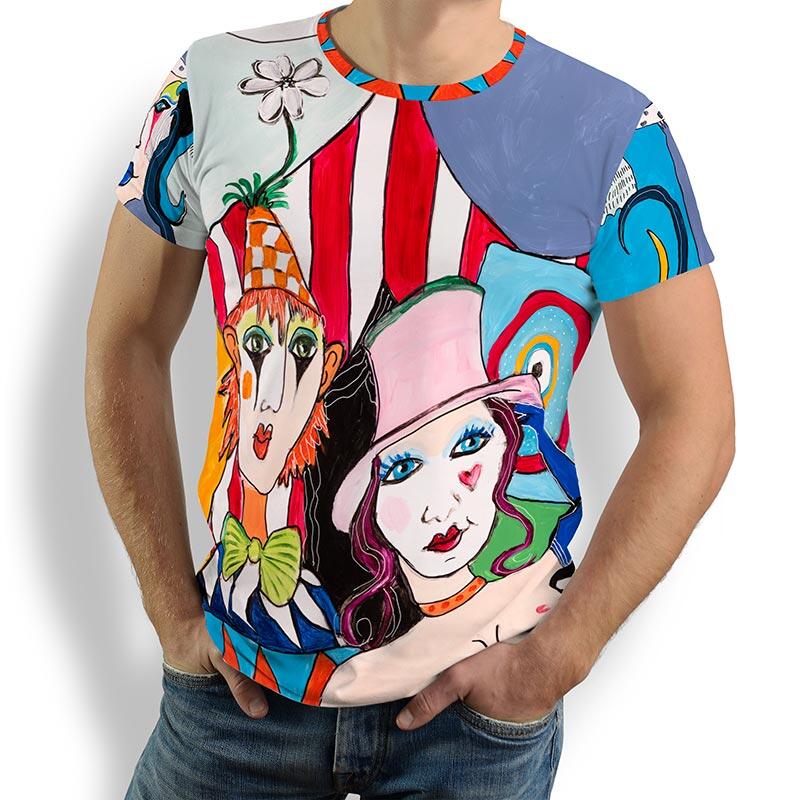 Unique T-shirts for men - ZIRKUSLEBEN - 100% cotton - GERMENS artfashion - Sizes S to 5XL