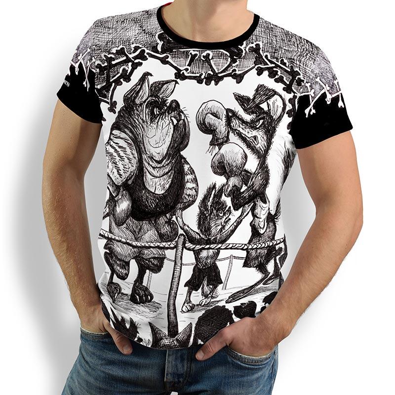ausgefallene T-Shirts für Männer - DOGFIGHT - 100 % Baumwolle - GERMENS artfashion - Größen S bis 5XL