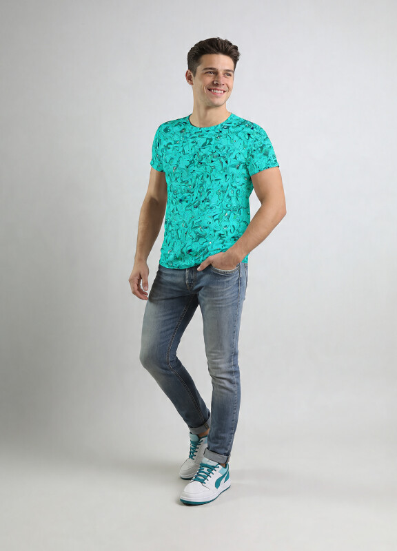 ausgefallene T-Shirts für Männer - GRAVUR MINT - 100 % Baumwolle - GERMENS artfashion - Größe L