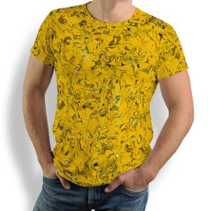 GRAVUR YELLOW - Herren TShirt Rundhals - 100 % Baumwolle...