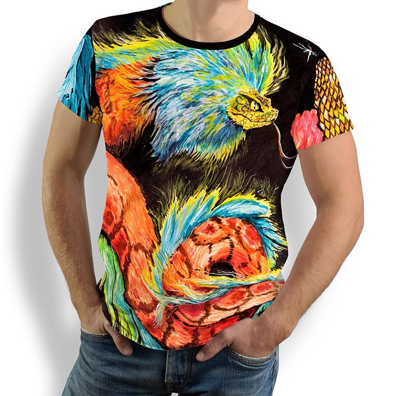 Unique T-shirts for men - QUETZAL - 100% cotton - GERMENS artfashion - Sizes S to 5XL