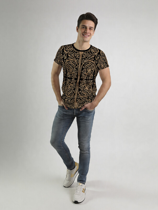 Unique T-shirts for men - PORTE NOTRE DAME PARIS - 100% cotton - GERMENS artfashion - Sizes S to 5XL