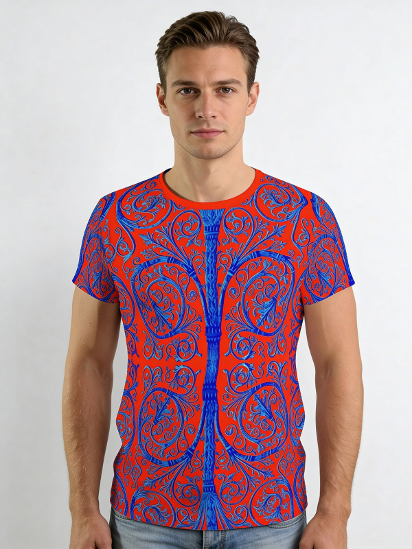 Unique T-shirts for men - PORTE NOTRE DAME PARIS ROUGE - 100% cotton - GERMENS artfashion - Sizes S to 5XL
