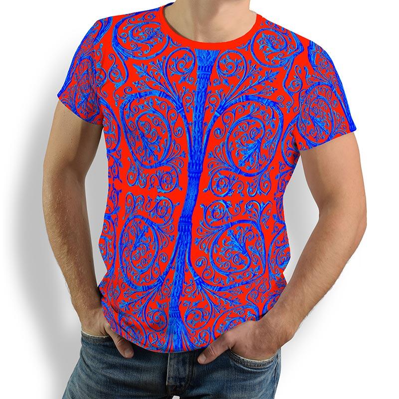 ausgefallene T-Shirts für Männer - PORTE PARIS NOTRE DAME RED - 100 % Baumwolle - GERMENS artfashion - Größen S bis 5XL