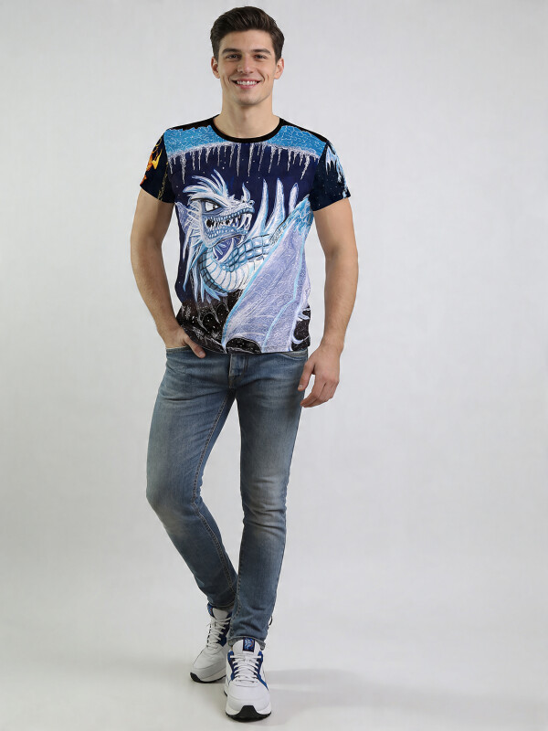 Unique T-shirts for men - FROST & GLOW - 100% cotton - GERMENS artfashion - Sizes S to 5XL