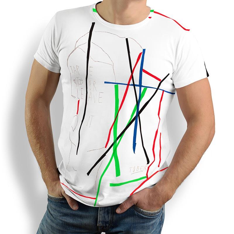 Unique T-shirts for men - TAPE IT OR LEAVE IT - 100% cotton - GERMENS artfashion - Sizes S to 5XL