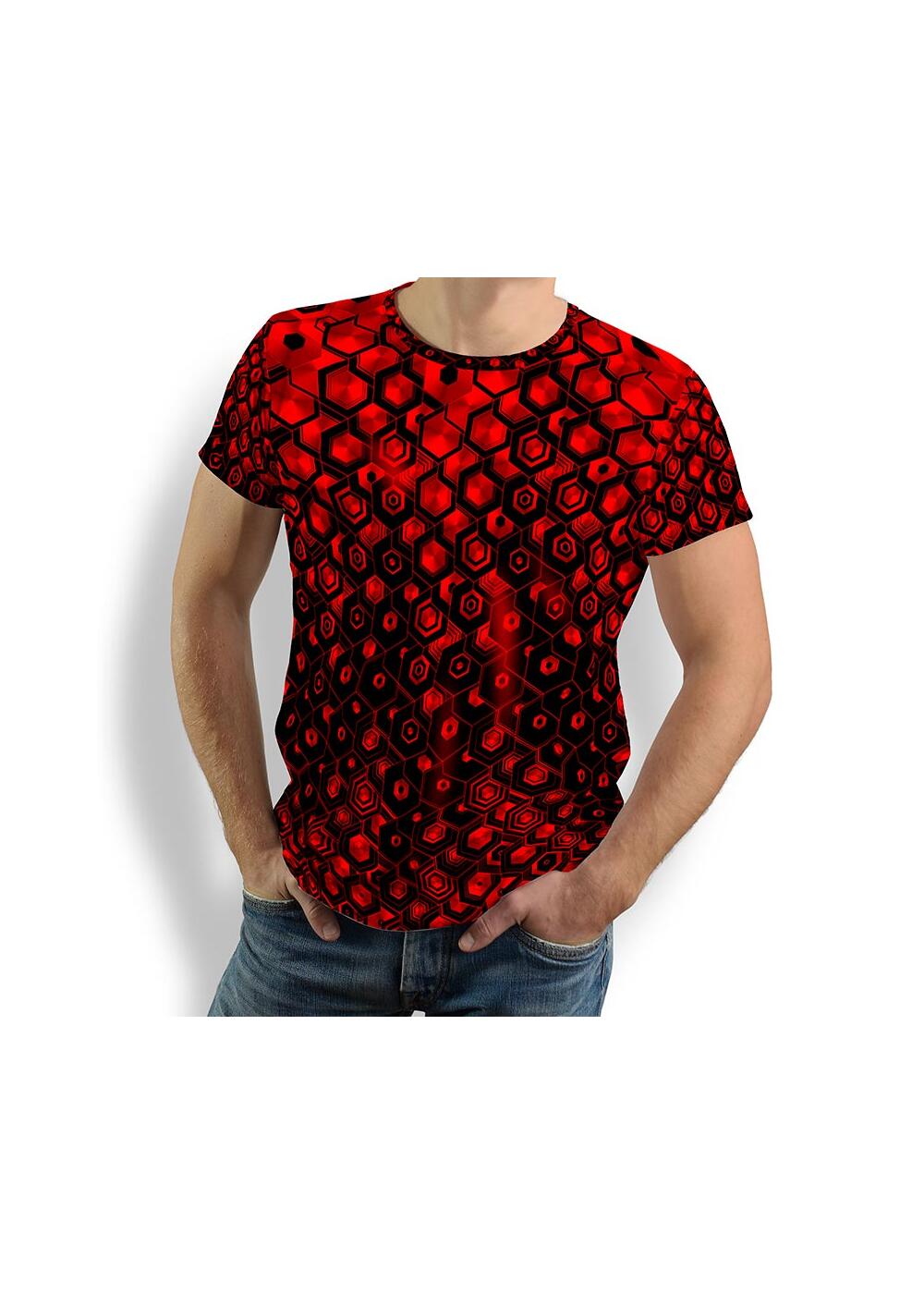 HEXAGON ZINNOBER - Herren TShirt Rundhals - 100 %...