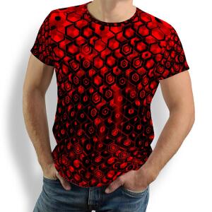 HEXAGON ZINNOBER - Herren TShirt Rundhals - 100 %...