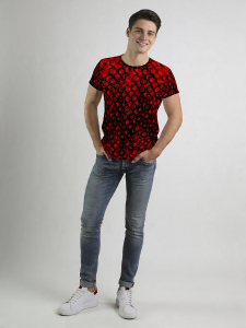 ausgefallene T-Shirts für Männer - HEXAGON ZINNOBER - 100 % Baumwolle - GERMENS artfashion - Größe XL