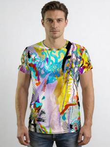 ausgefallene T-Shirts für Männer - TShirt Rundhals - 100 % Baumwolle - GERMENS - 100 % Baumwolle - GERMENS artfashion - Größe XXL