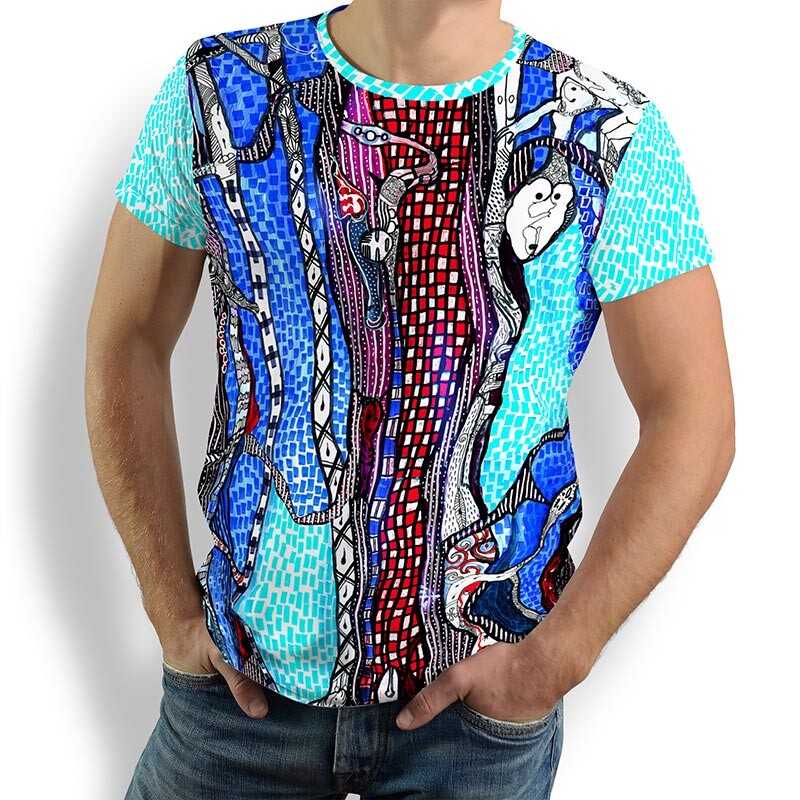 ausgefallene T-Shirts für Männer - JIMIMBI BLUES - 100 % Baumwolle - GERMENS artfashion - Größen S bis 5XL