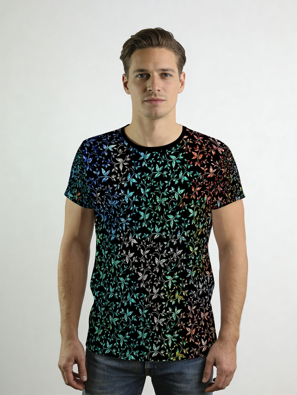 T Shirt Herren FLOREL NOIR von GERMENS