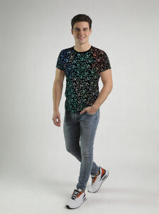 Unique T-shirts for men - FLOREL NOIR - 100% cotton -...