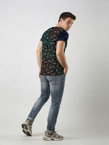 Unique T-shirts for men - FLOREL NOIR - 100% cotton -...