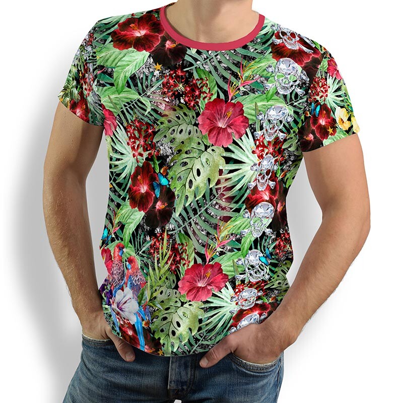 ausgefallene T-Shirts für Männer - TShirt Rundhals - 100 % Baumwolle - GERMENS - 100 % Baumwolle - GERMENS artfashion - Größe 5XL