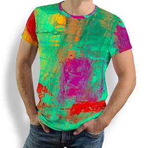 ausgefallene T-Shirts für Männer - VERVE SMARAGD - 100 % Baumwolle - GERMENS artfashion - Größen S bis 5XL