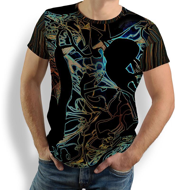 Unique T-shirts for men - ZWEI ENGEL TANZEN AM VULKAN - 100% cotton - GERMENS artfashion - Sizes S to 5XL