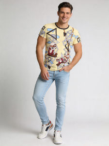 ausgefallene T-Shirts für Männer - PISTENSAU - 100 % Baumwolle - GERMENS artfashion - Größe S